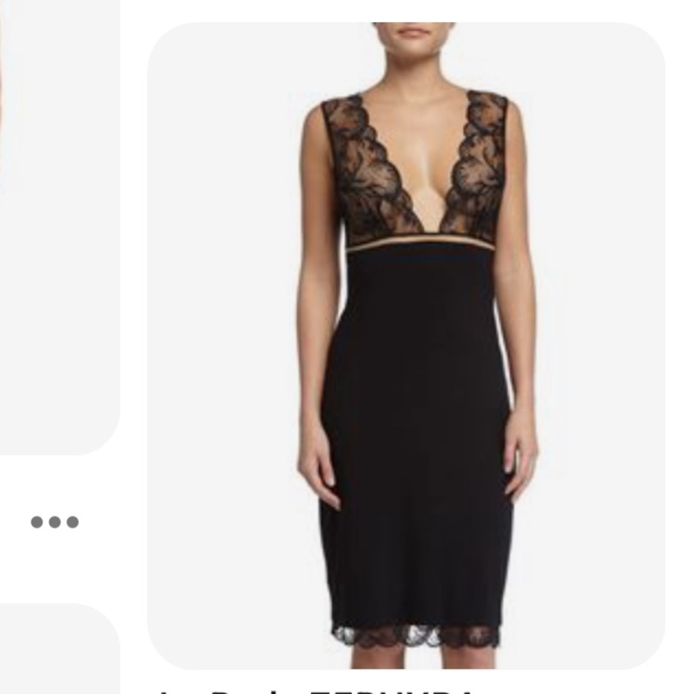 La Perla Chemise Nightgown lace modal gown black